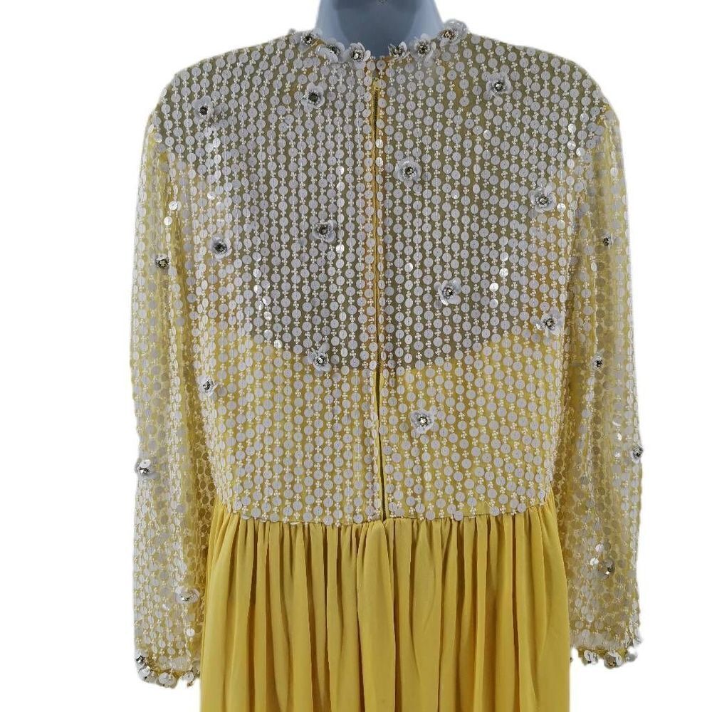 Vintage Victoria Royal LTD Yellow Silk & Organza Gown | 1950s-1960s - Picture 6 of 9